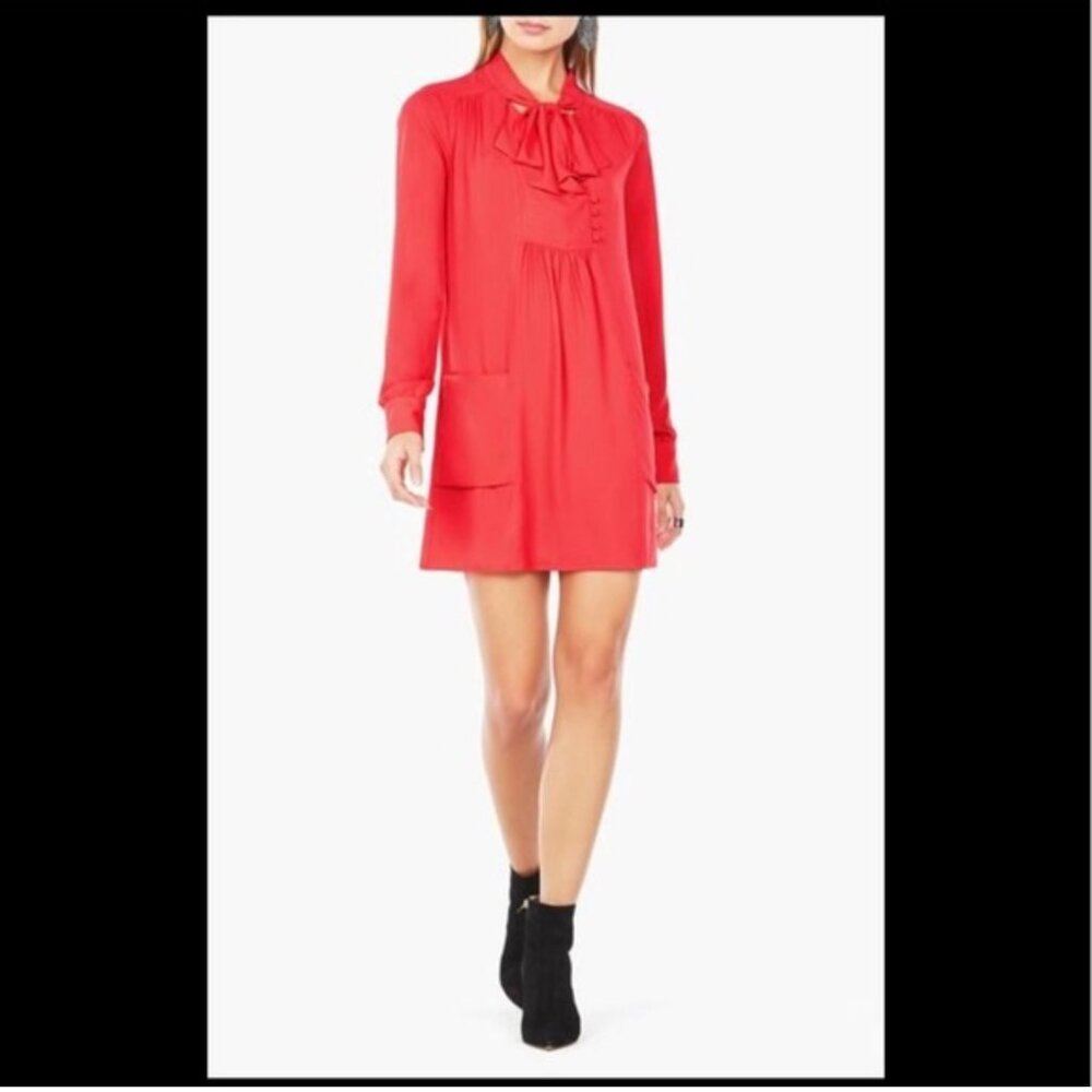 BCBGMaxAzria Damario Red Necktie Dress Women's XS